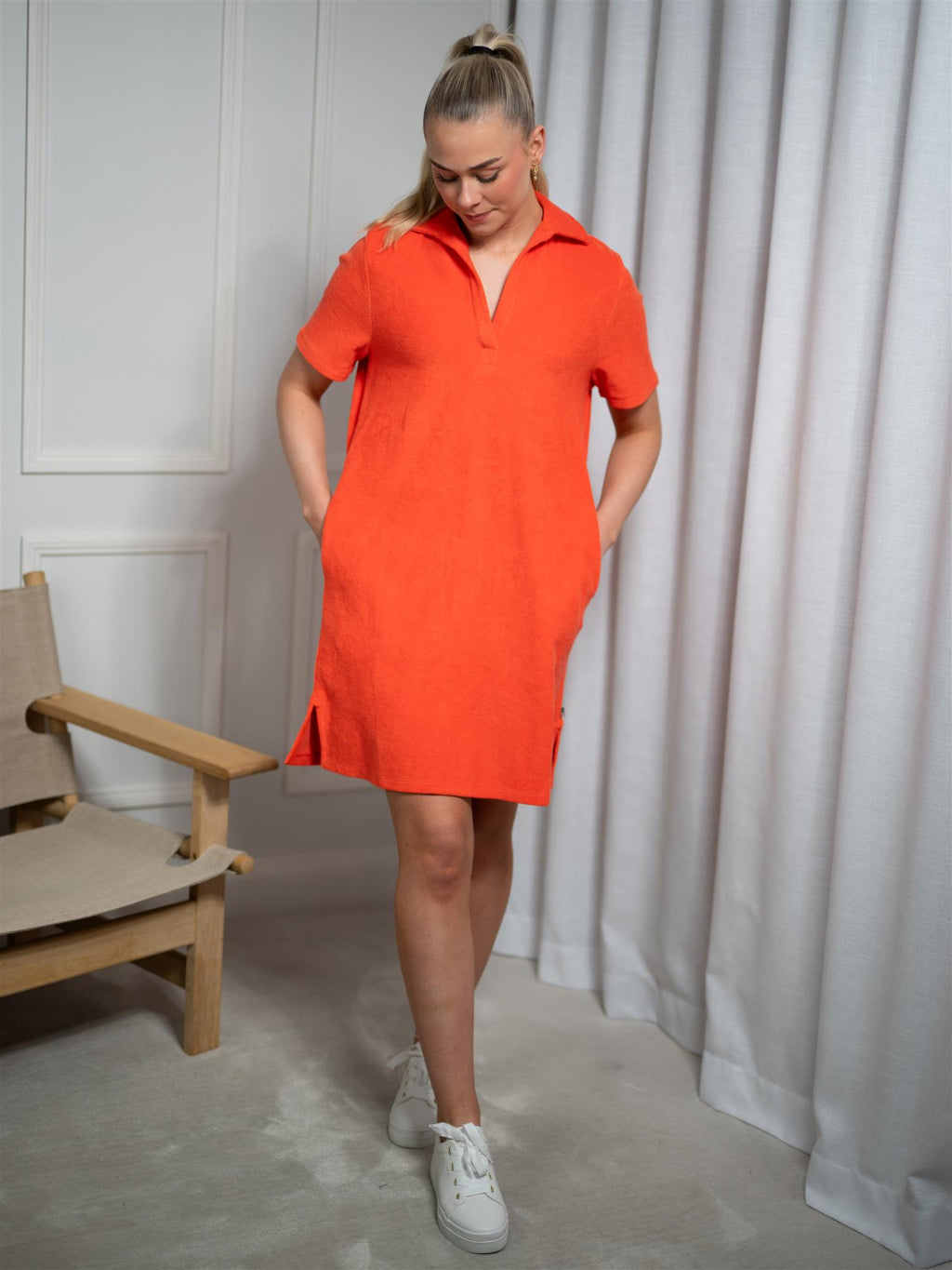 Lexington Organic Cotton Terry Polo Dress Red