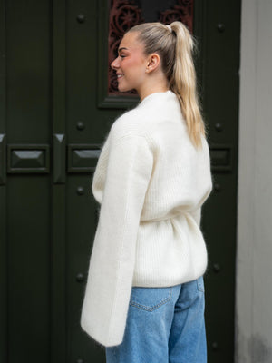 Christian Aks Lila Mohair Cardigan Eggshell