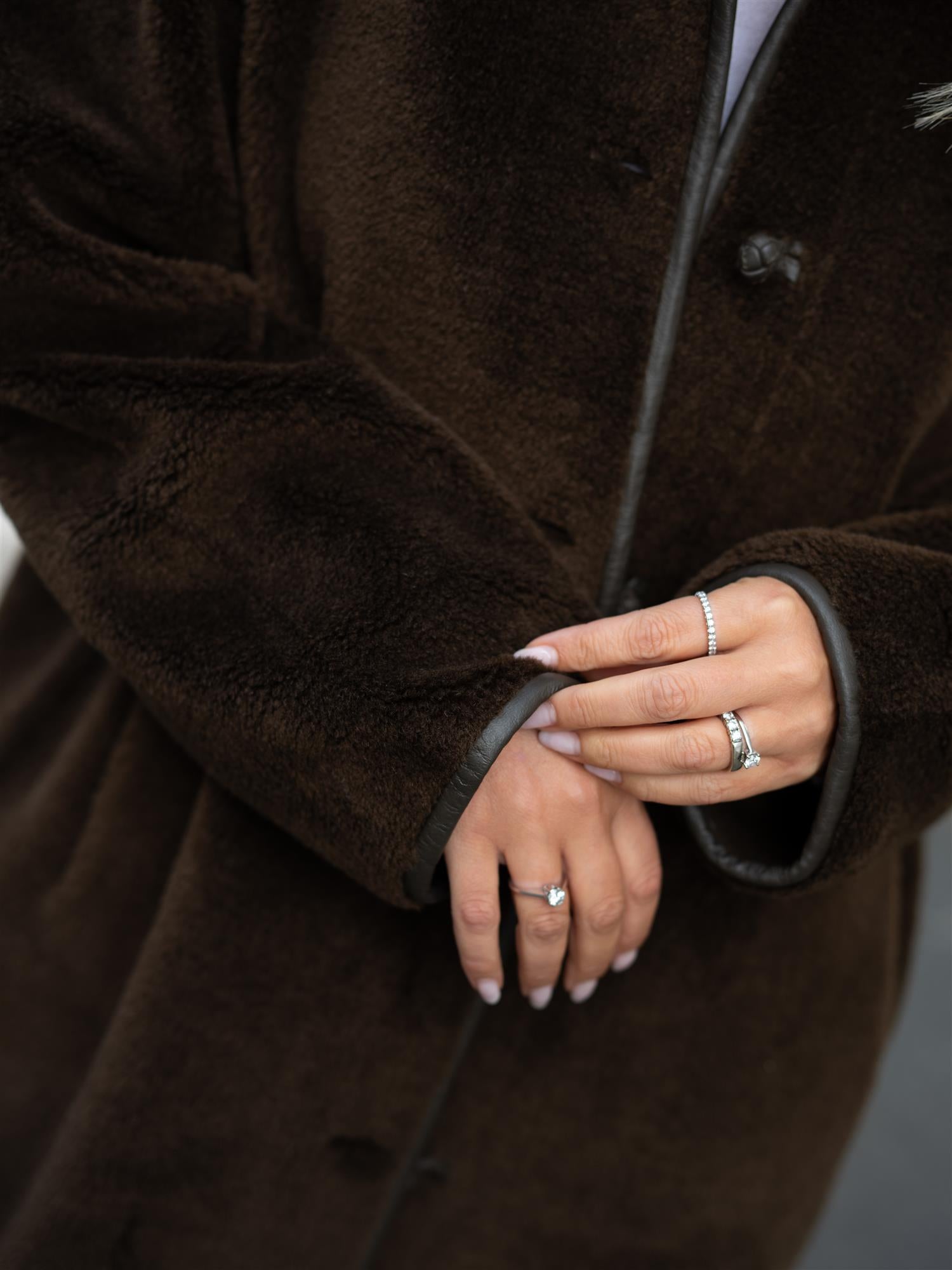 Elda Lamb Fur Coat Espresso