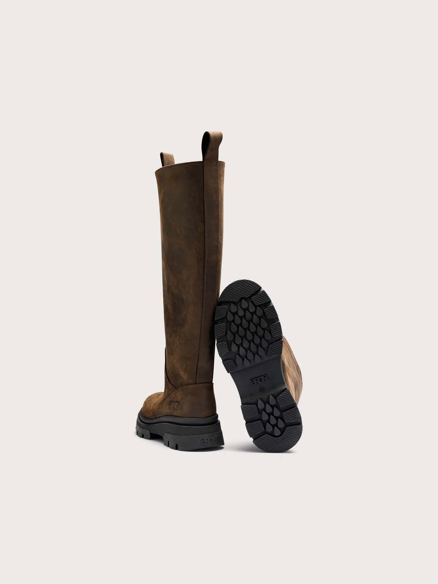 High Leather Boots Brown