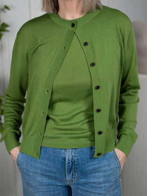 Julie Josephine Lilja Merino Cardigan Tulip Green