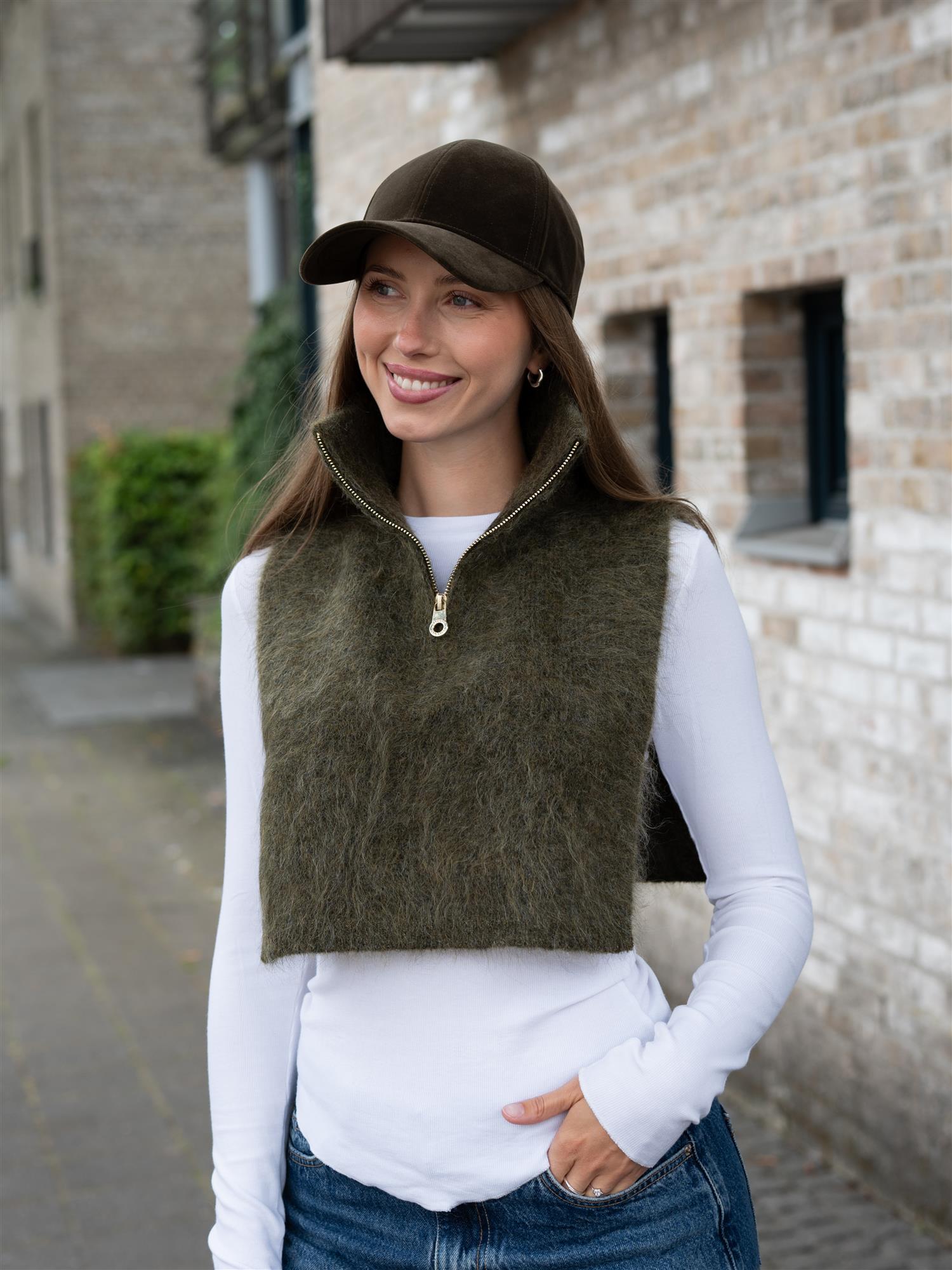 Ella&il Belinda Chunky High Neck Moss Green