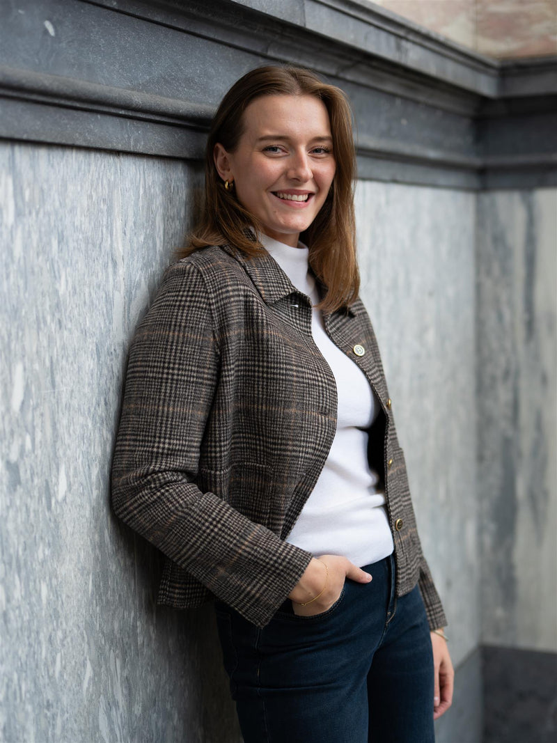 Busnel Mathilde Checked Jacket Anthracite Check