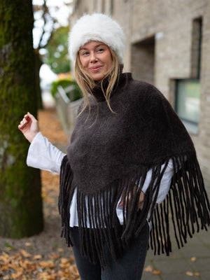 Ella&il Nikola Chunky Poncho Dark Brown