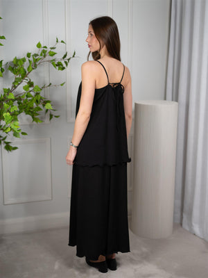 Christian Aks Astrid Crincle Dress Black