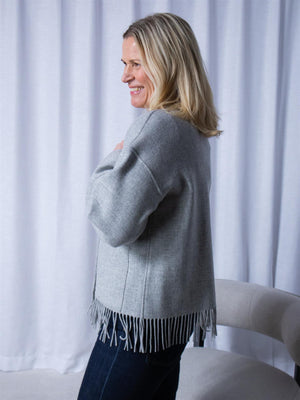 Christian Aks Carla Lambswool Jacket Lt. Grey Mel