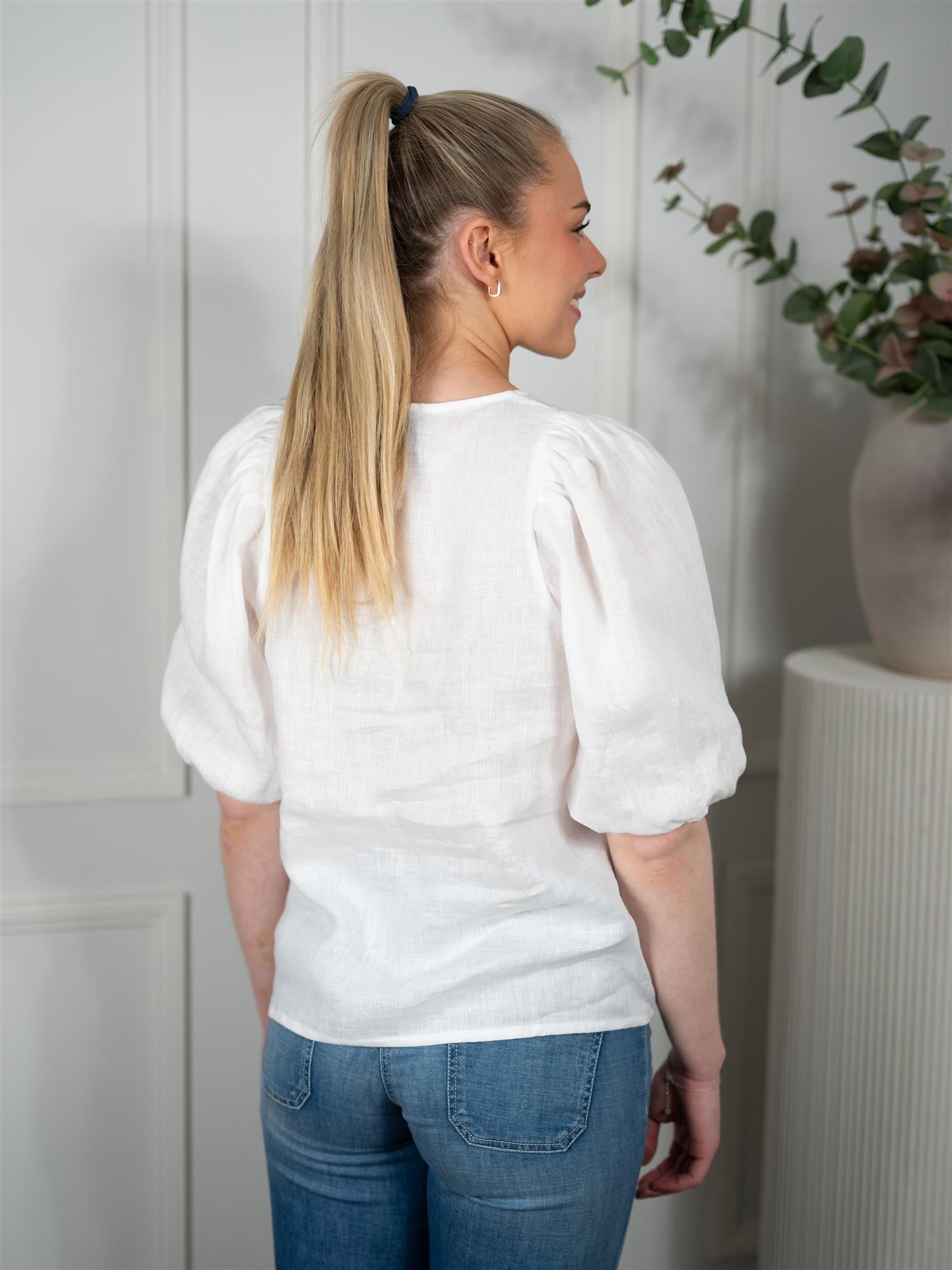 Ella&il Anna Linen Top White