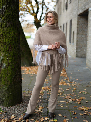 Ella&il Nikola Chunky Poncho Hazel Beige