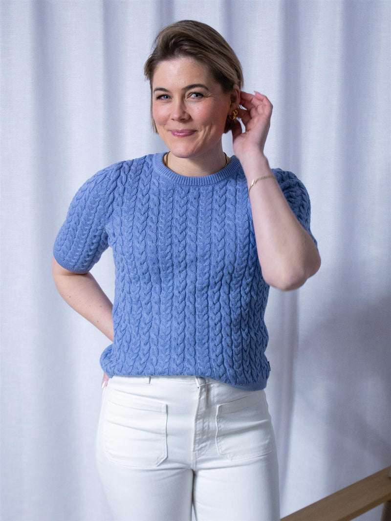 Ella&il Jenna Chunky Cotton Top Light Blue