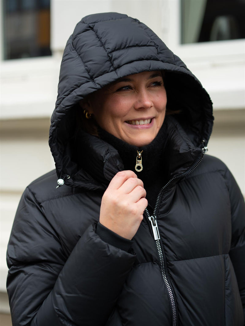 Colmar Long Quilted Jacket With Detacheable Hood