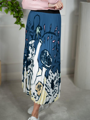 Munthe Charming Skirt Print Blue