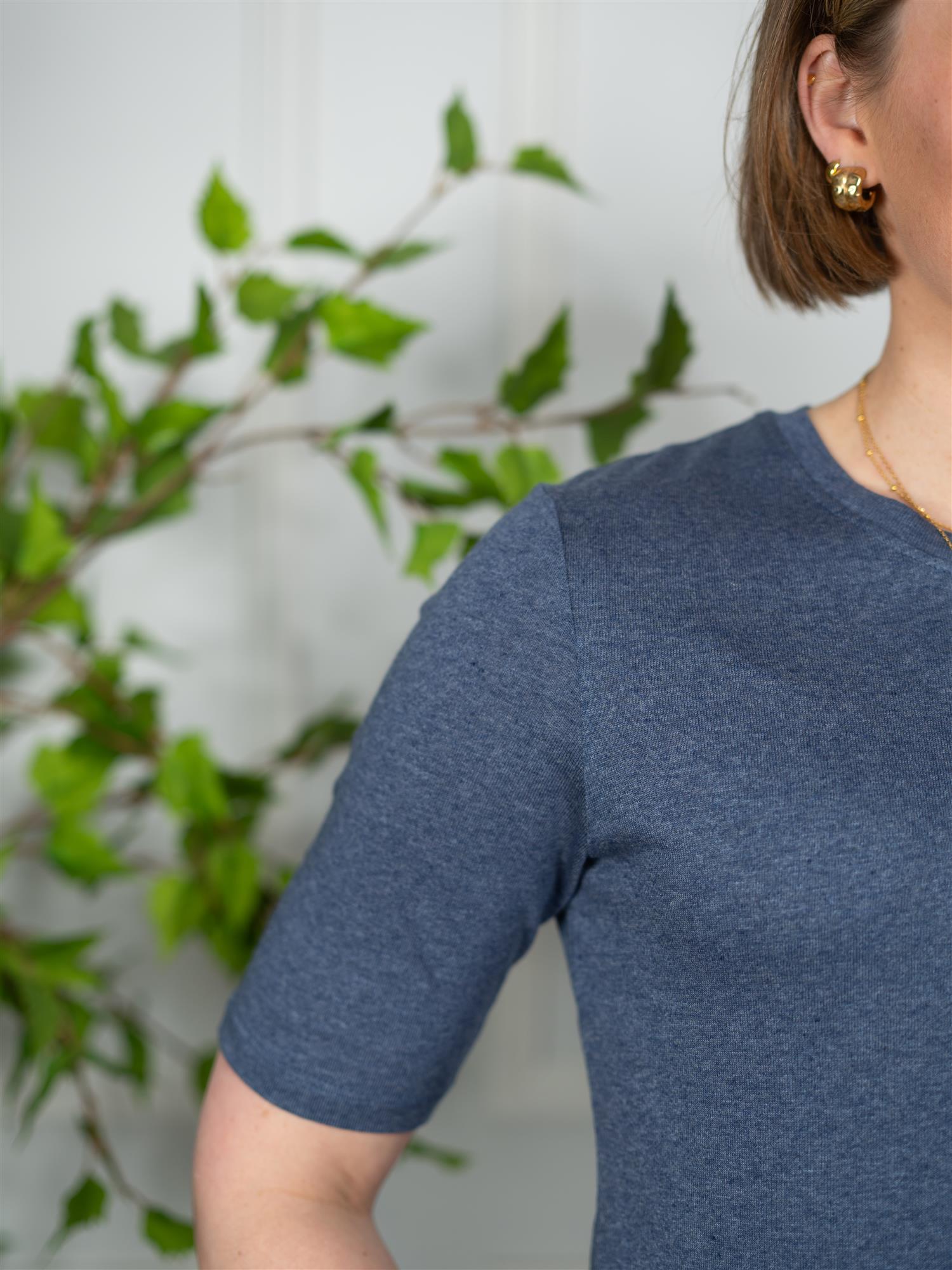 Karina Linen Tee Denim Blue