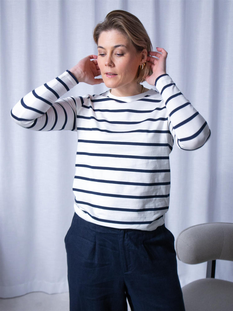 Lexington Micaela Longsleeve Tee Blue/White Stripe