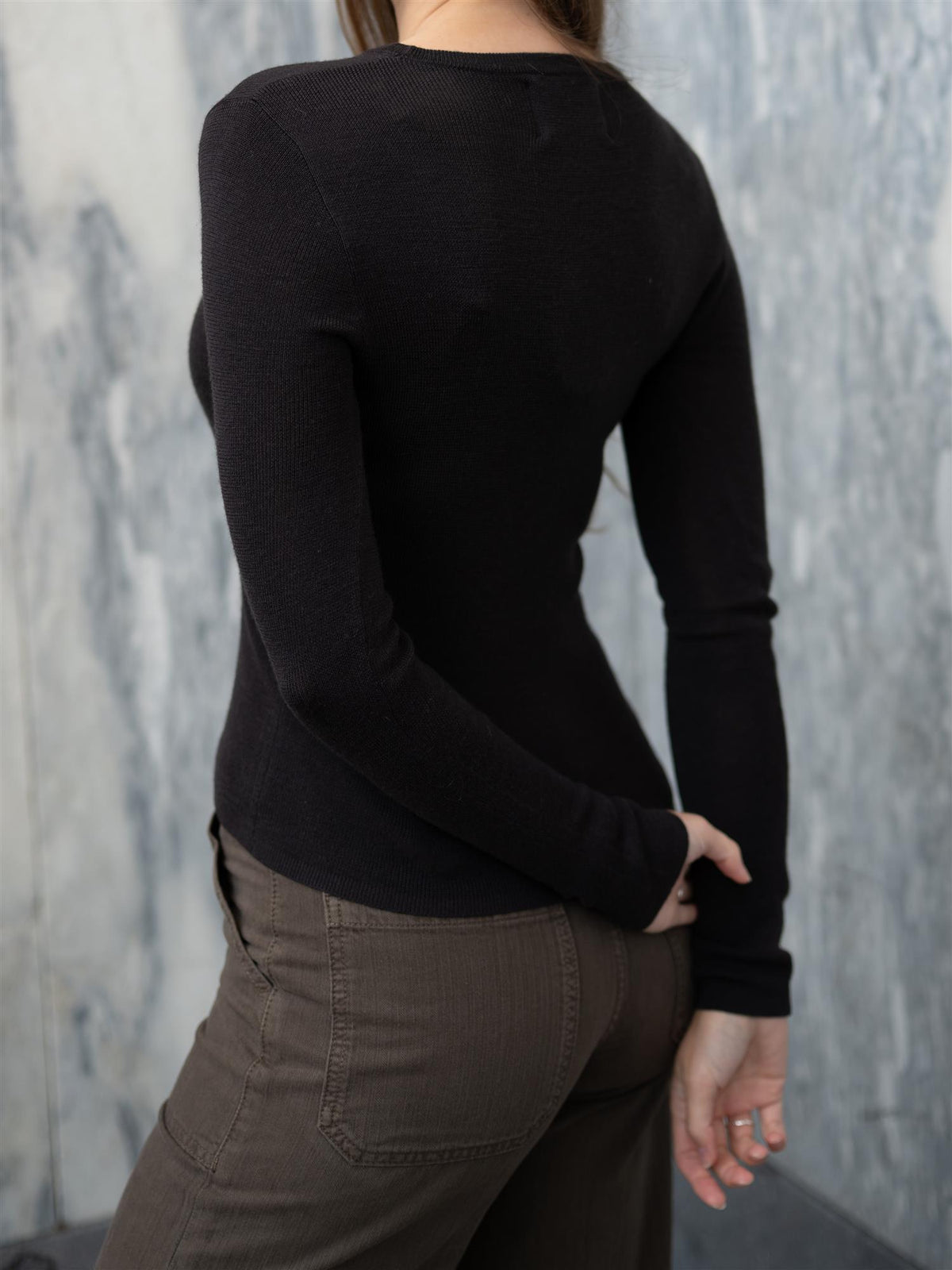 Lyla Merino Sweater Dark Brown