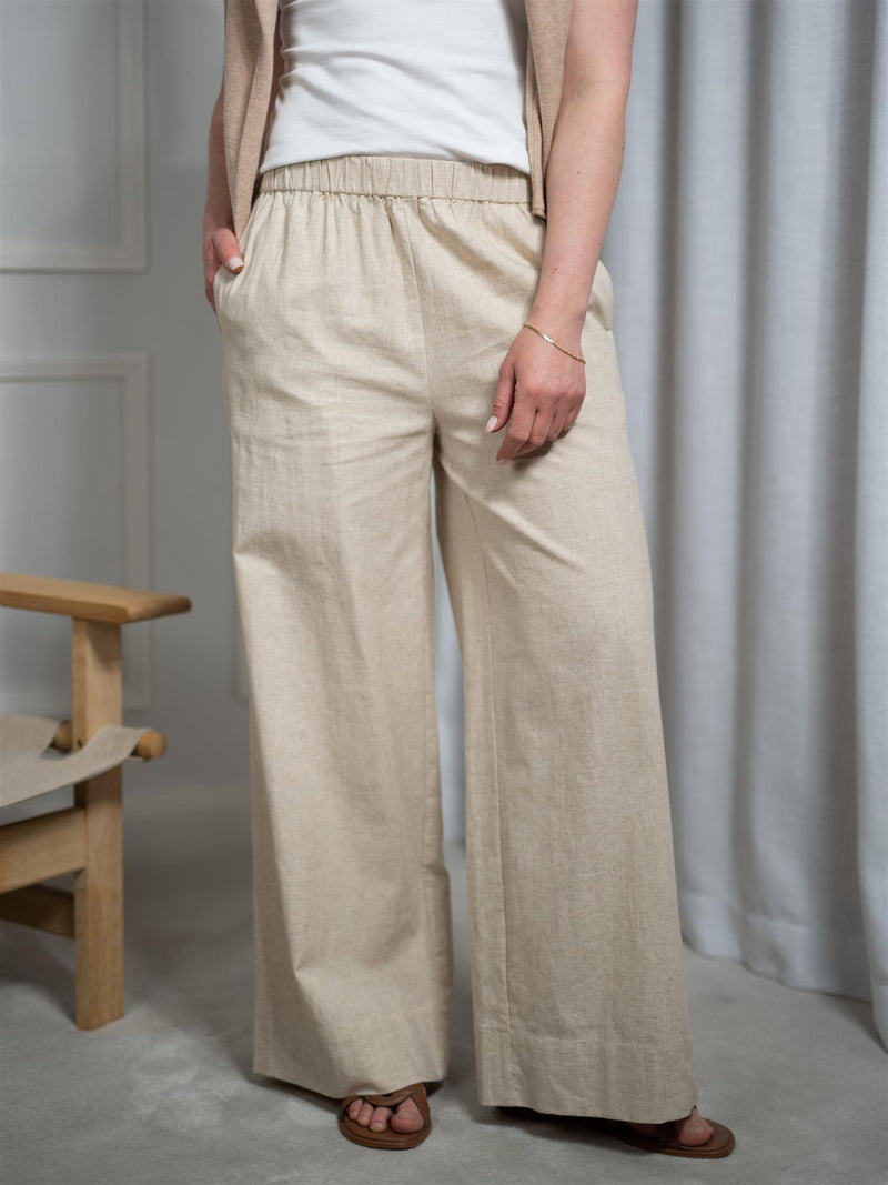 Christian Aks Luna Linen Trouser Sand