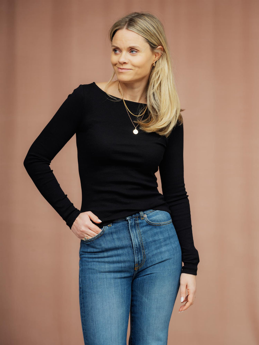 Camilla Pihl Petronella Rib Boatneck Black