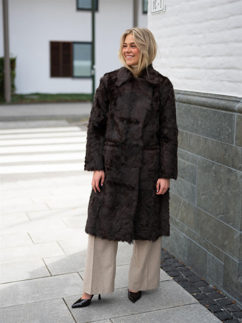 Dear Dharma Jakke Lang Leather Brown