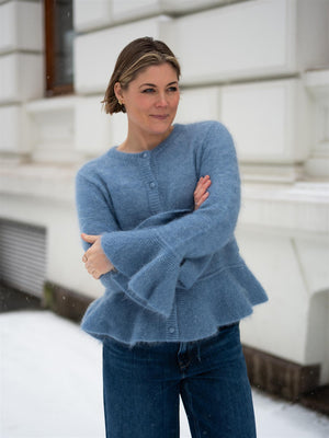 Ella&il Maren Chunky Cardigan Denim Blue