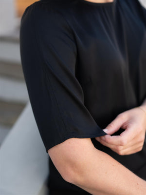 Stenströms Sanne Blouse Black Short Sleeve