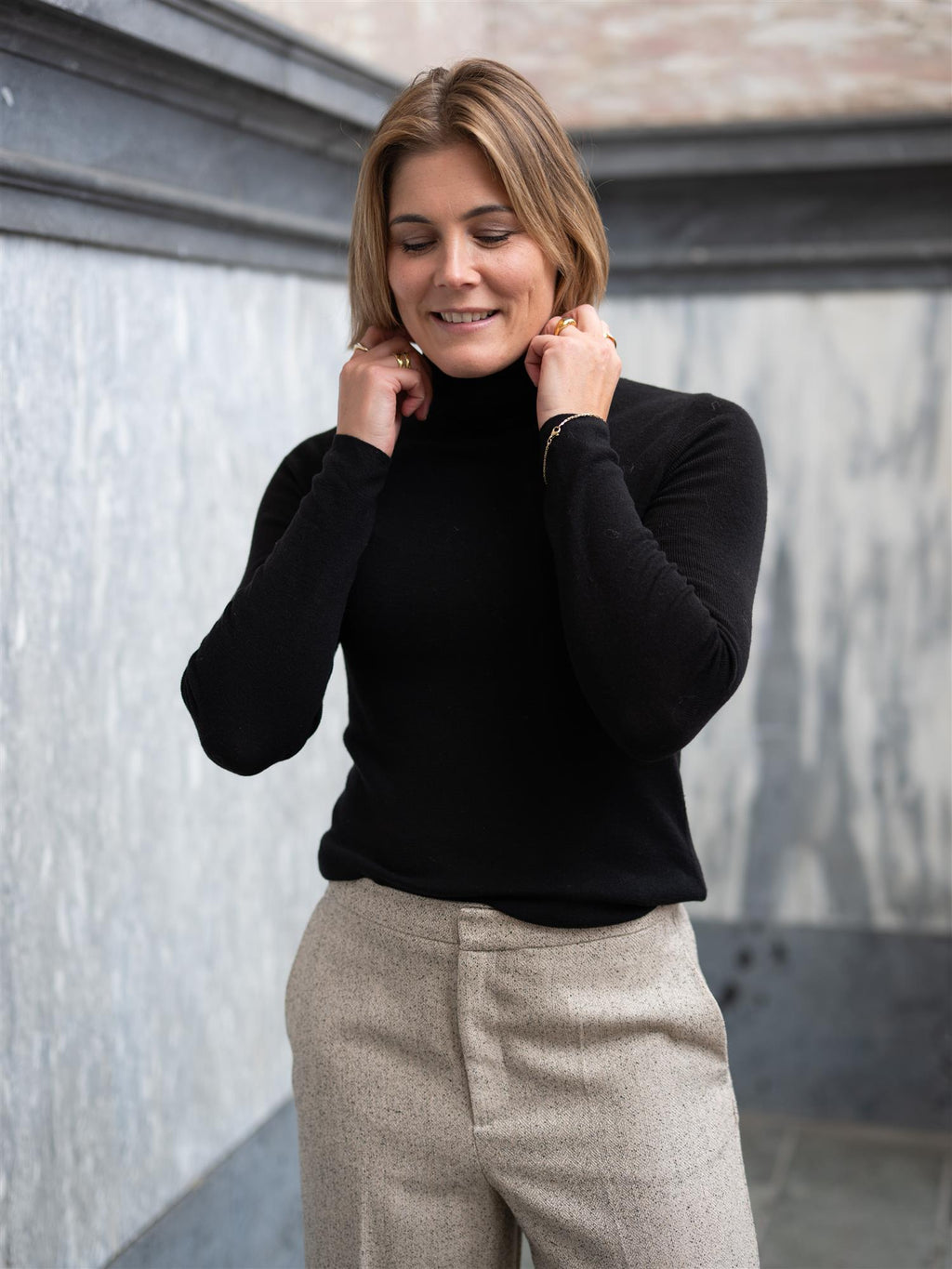 Mos Mosh Bouch Rollneck Knit Black
