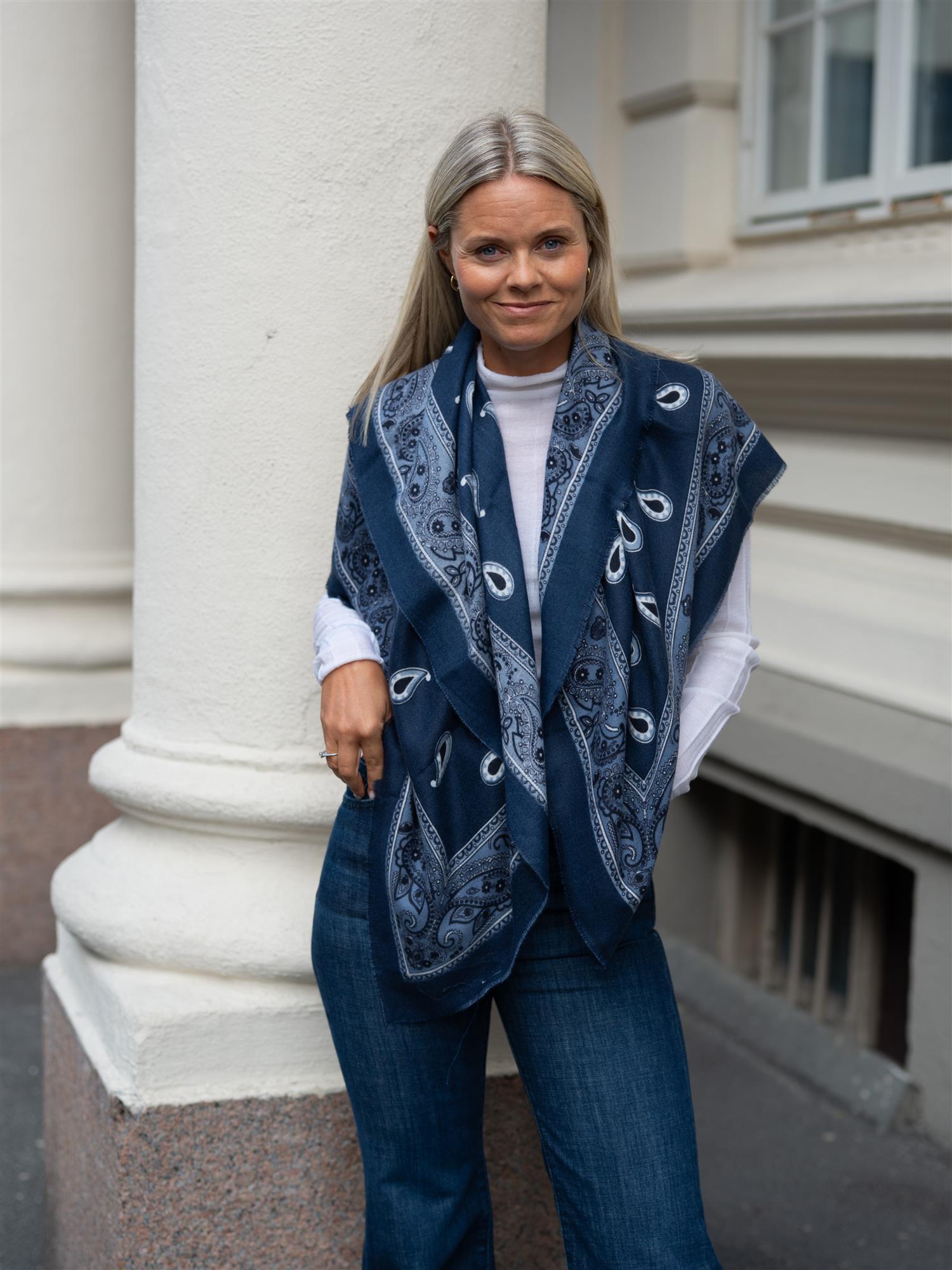 Paisley Scarf Blå