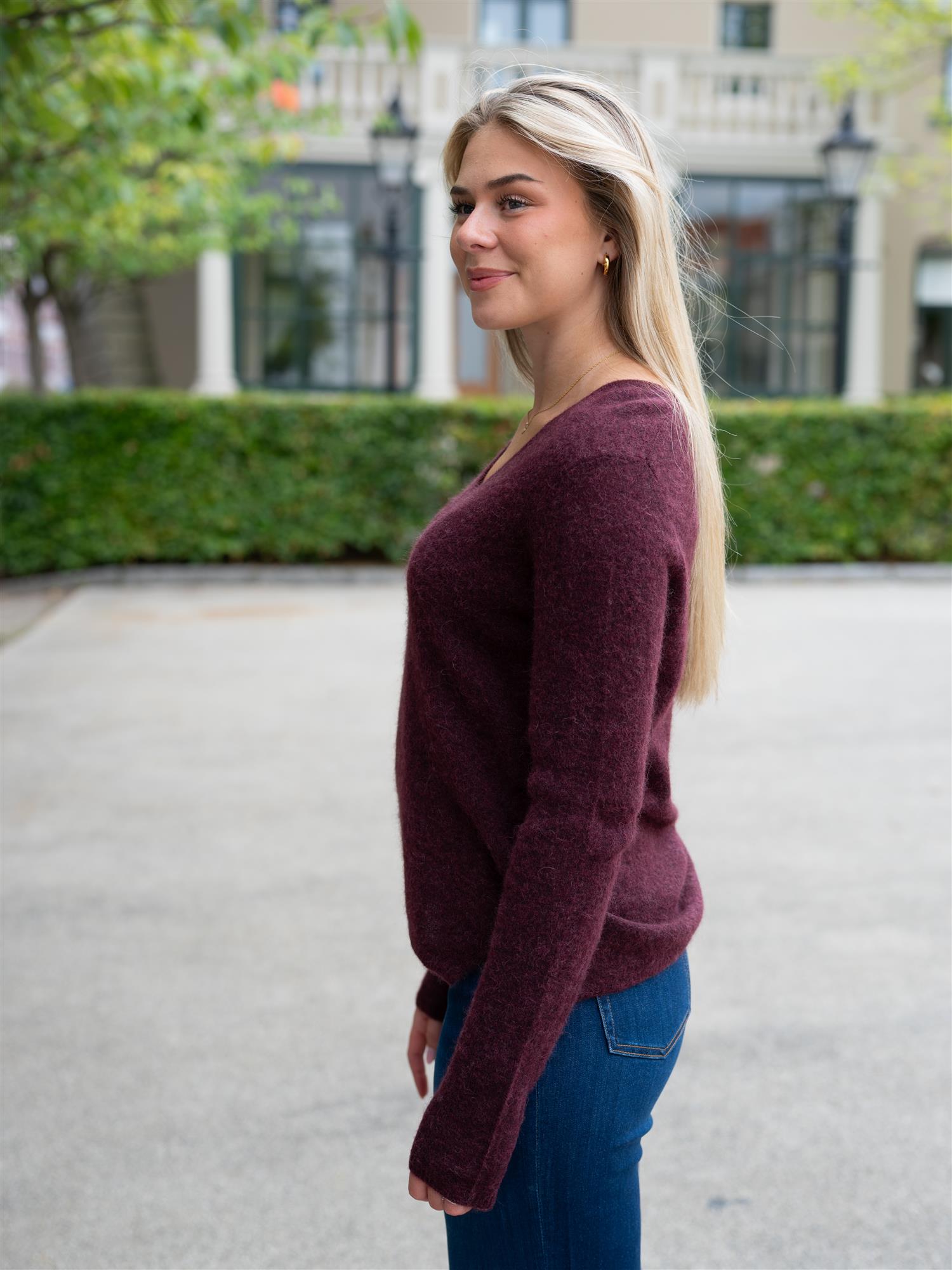 MMMape Sophia V-Neck Knit Port Royale
