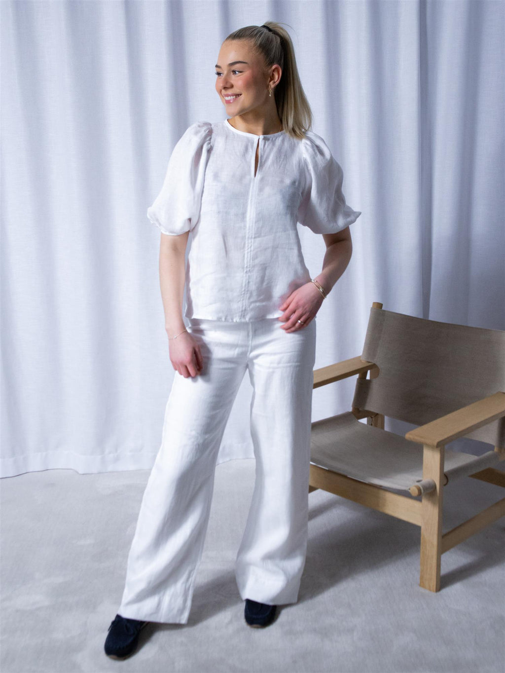 Ella&il Molly Linen Pants White