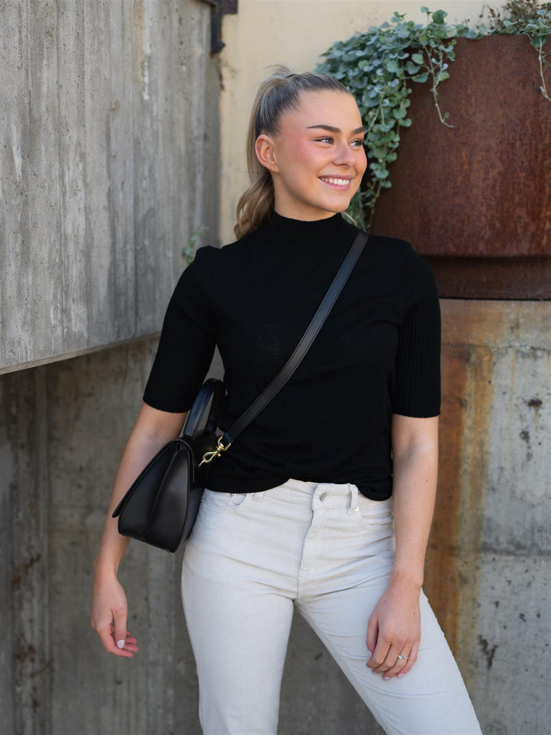 Mos Mosh Relena Turtleneck SS Knit Black
