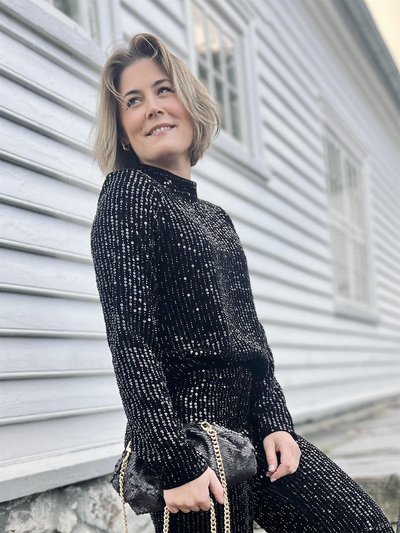 Camilla Pihl Studio Sequin Top Black