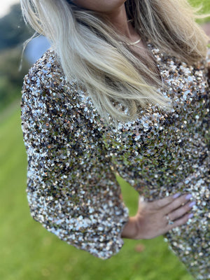 Camilla Pihl Bianca Sequin Dress Champagne