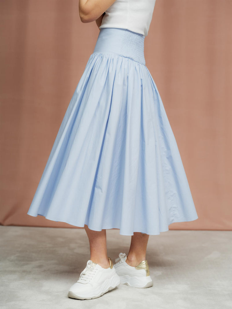 Cathrine Hammel Poplin Skirt Light Blue