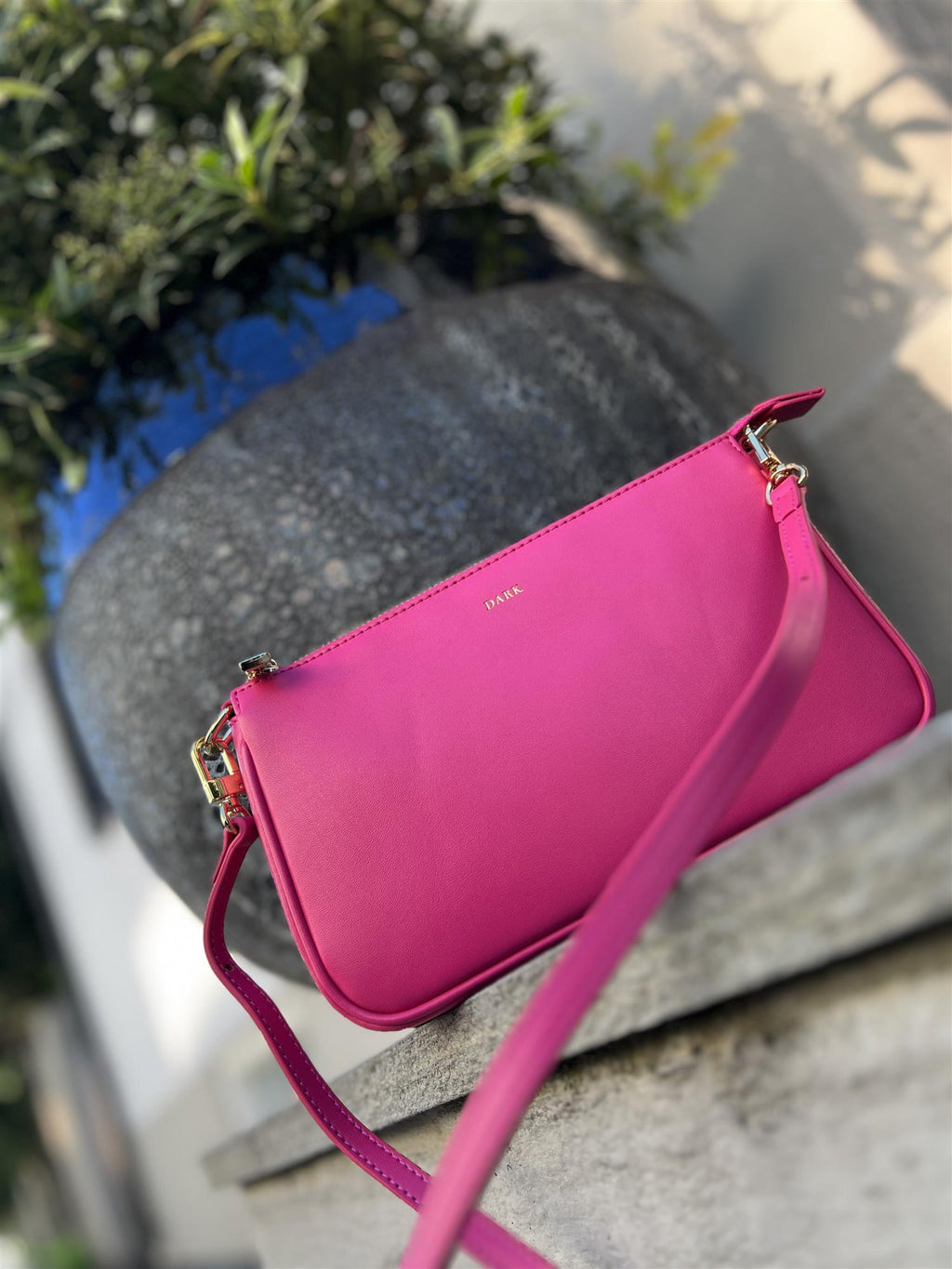 Dark Leather Mini Bag Nappa Rosa