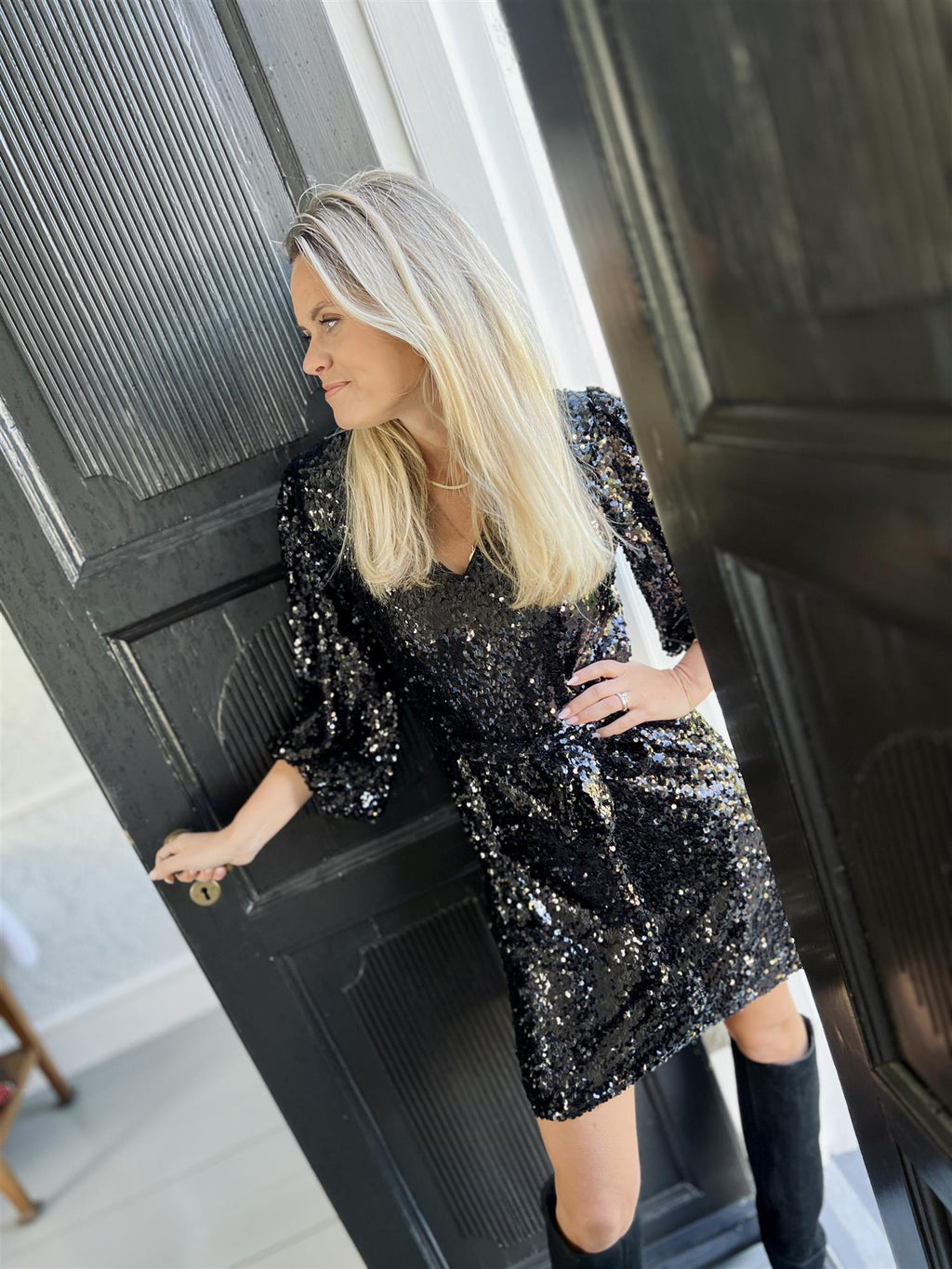 Camilla Pihl Bianca Sequin Dress Black