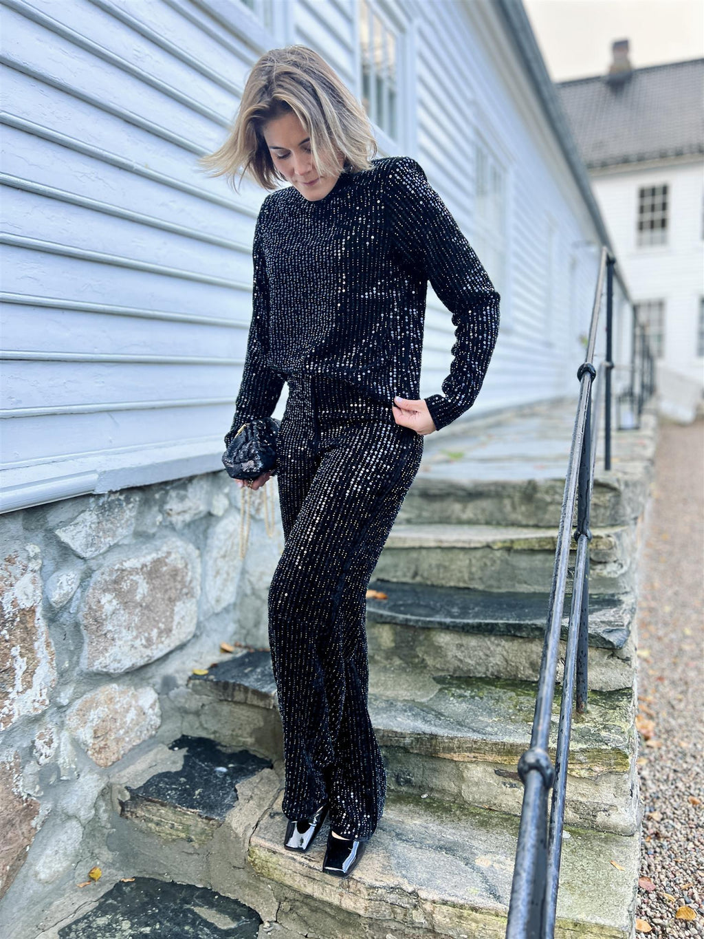 Camilla Pihl Jagger Sequin Trouser Black