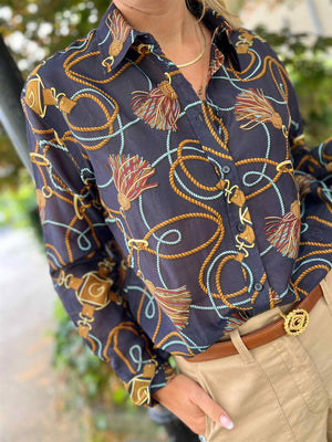 Gant Rel Rope Print Cot Silk Shirt