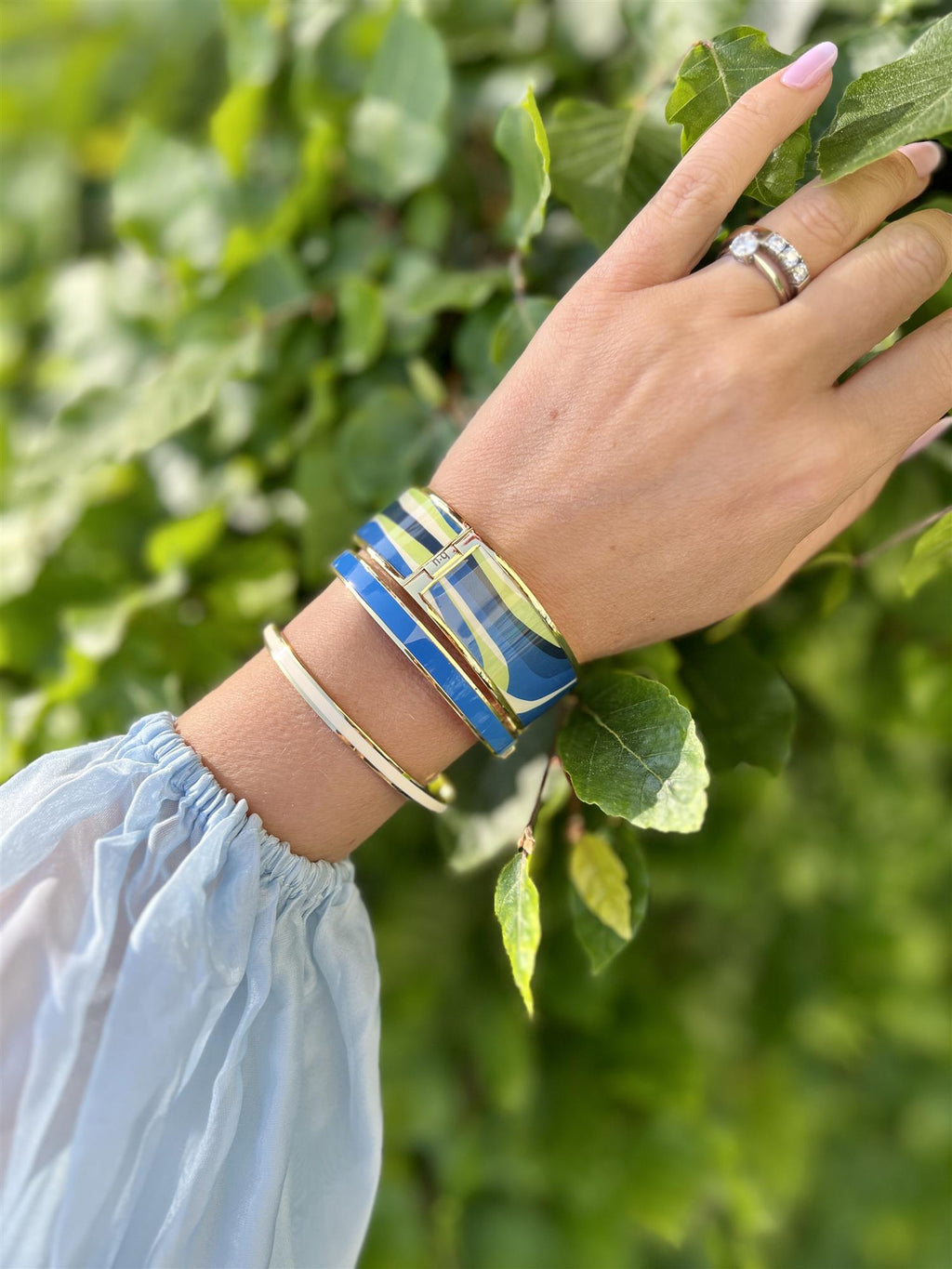 BANGLE Claps Bracelet Bleu myosotis