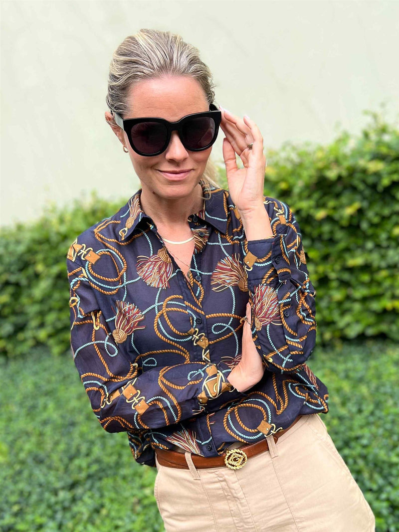 Gant Rel Rope Print Cot Silk Shirt