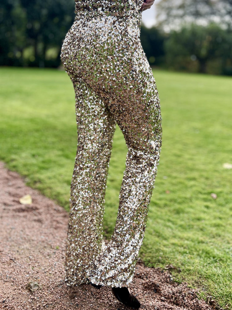 Camilla Pihl Dali Sequin Trouser Champagne