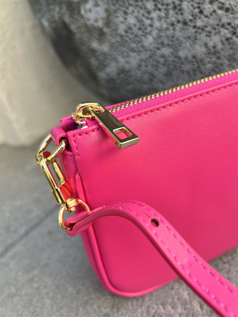 Dark Leather Mini Bag Nappa Rosa