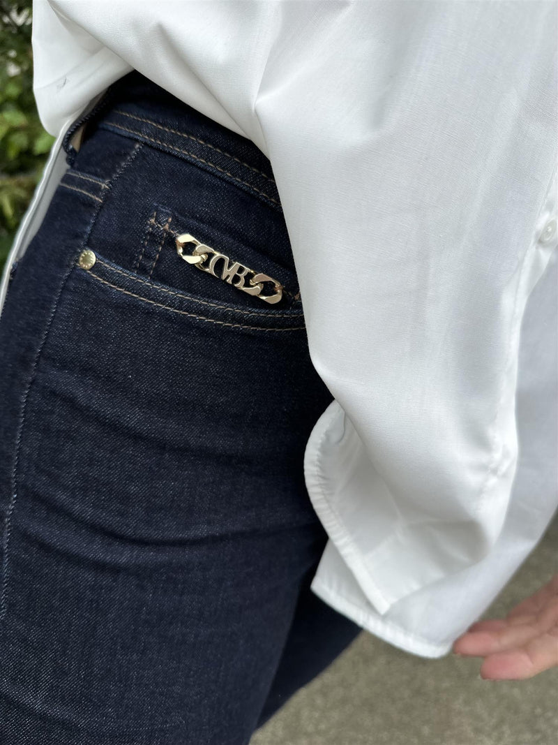 Cambio Piper cropped Blue Denim