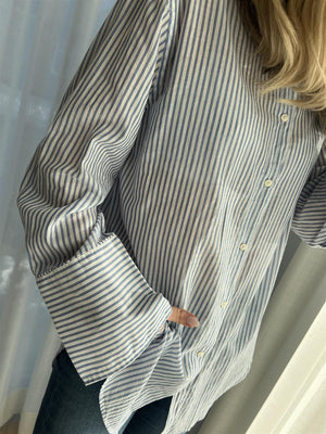 Gant Rel Wide Cuff Striped Shirt Blå