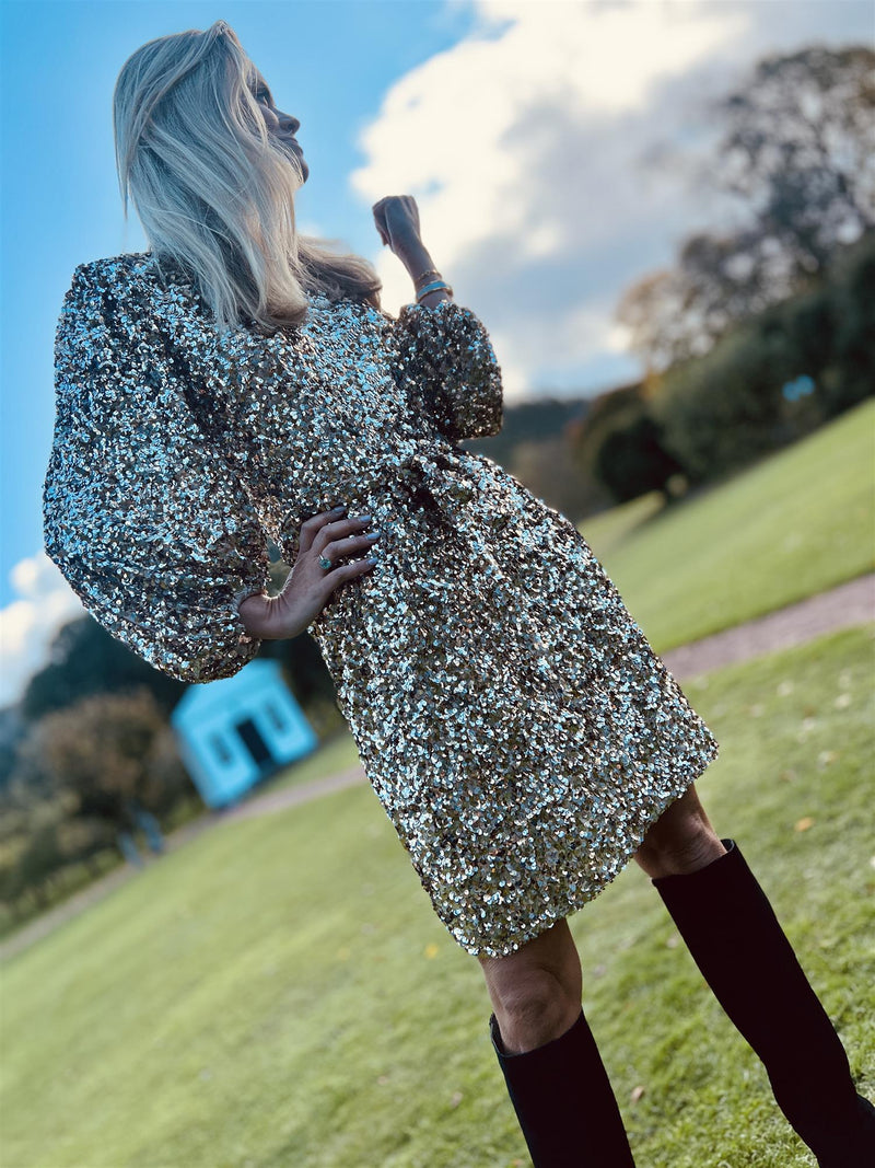 Camilla Pihl Bianca Sequin Dress Champagne
