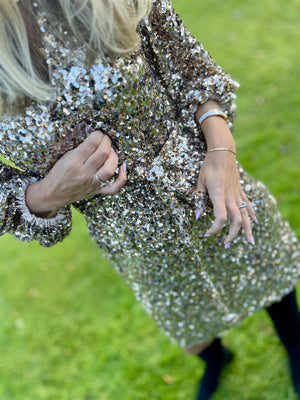 Camilla Pihl Bianca Sequin Dress Champagne