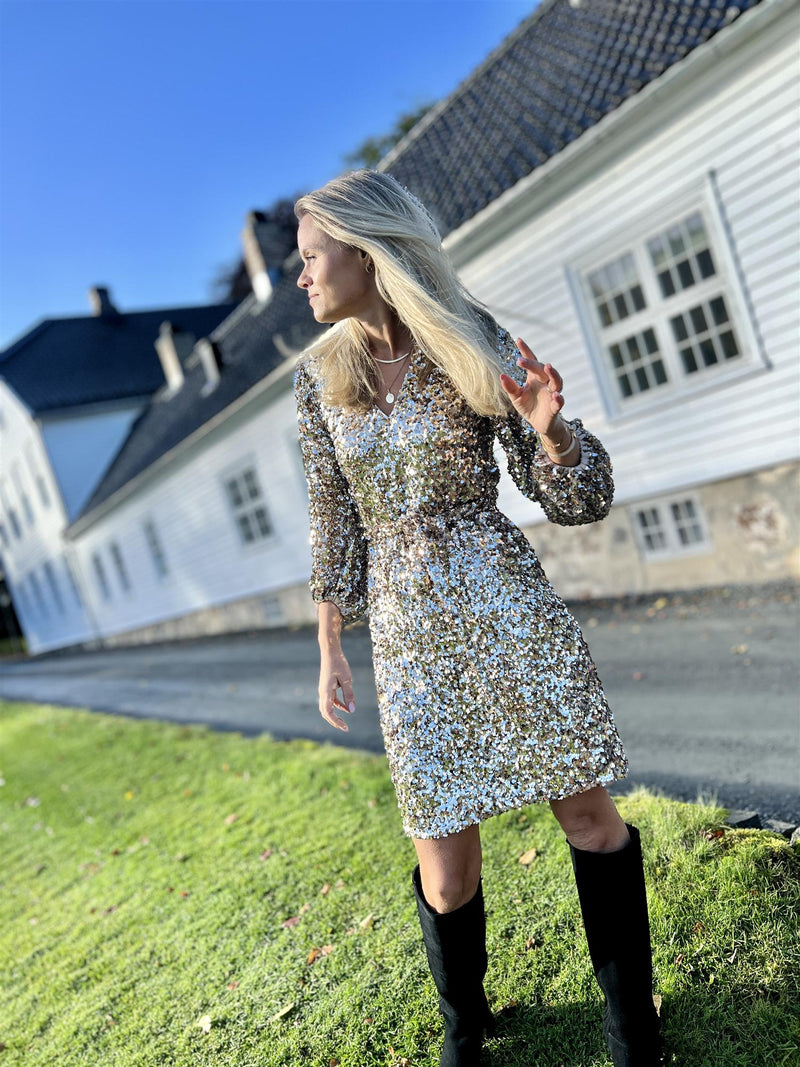 Camilla Pihl Bianca Sequin Dress Champagne
