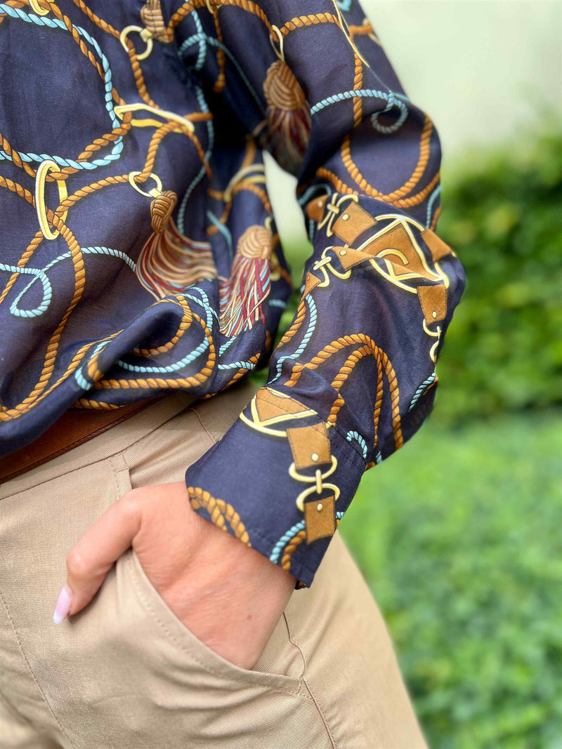 Gant Rel Rope Print Cot Silk Shirt