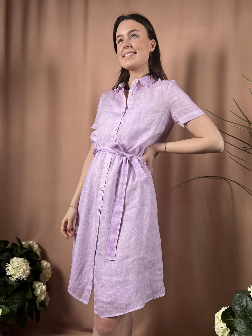 120% Lino Dress With Belt