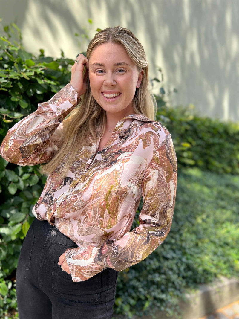 Mos Mosh MM Letana Marble LS Shirt