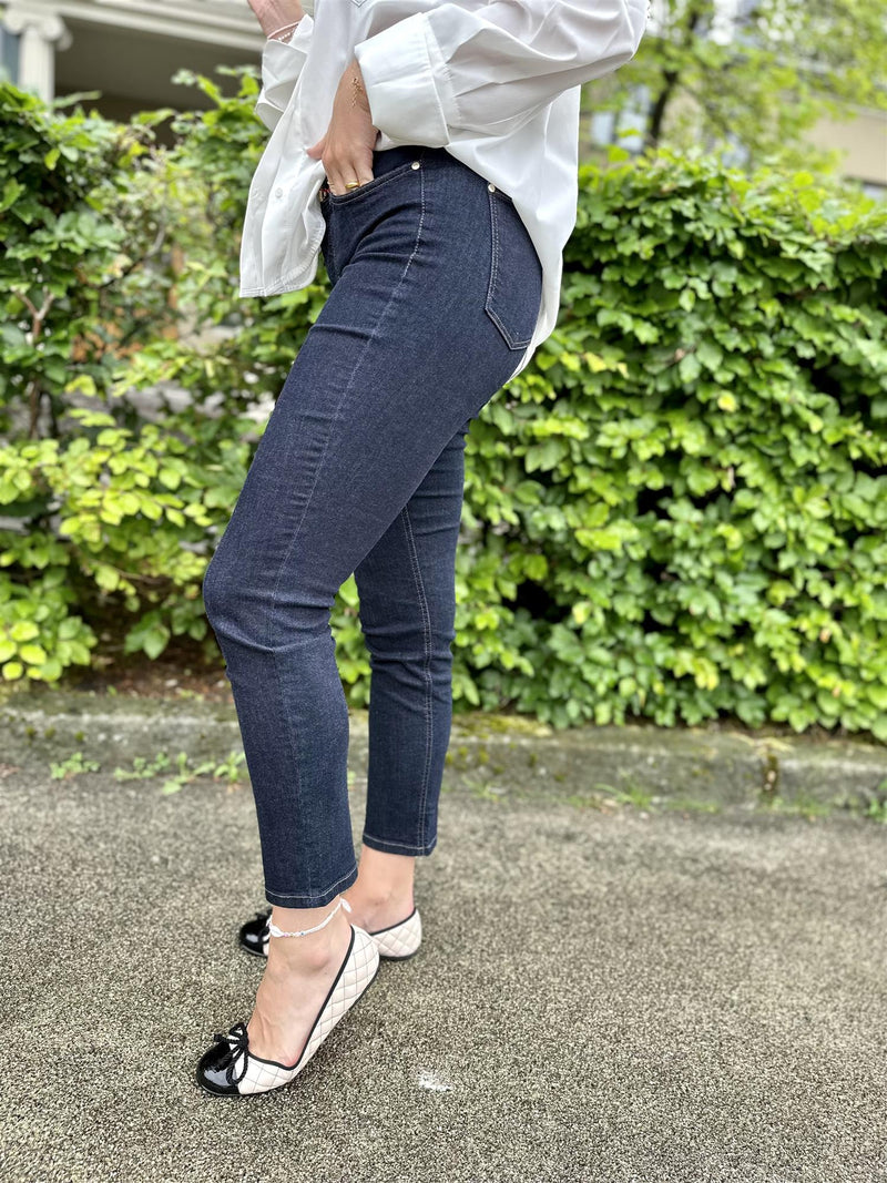 Cambio Piper cropped Blue Denim