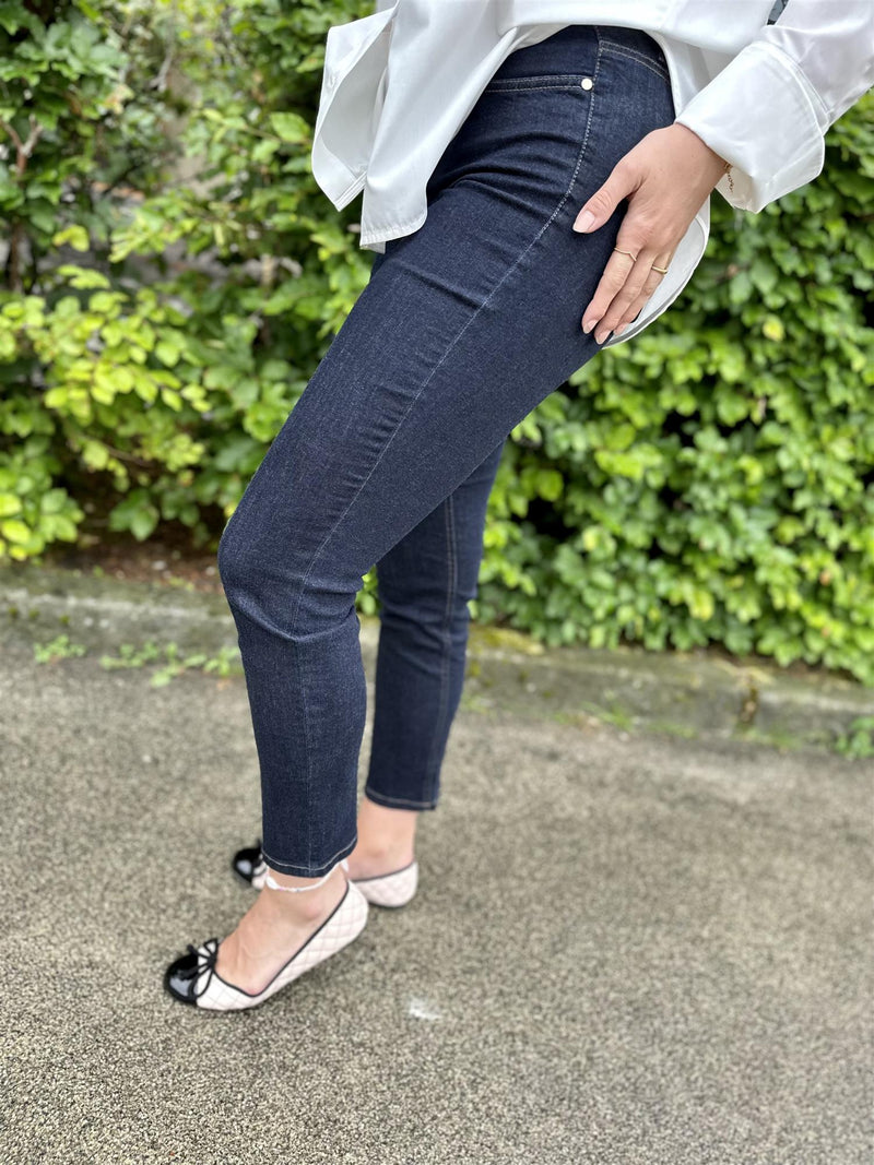 Cambio Piper cropped Blue Denim