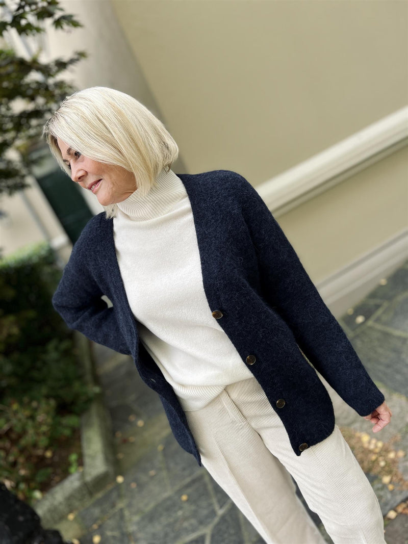 Gant Hairy Texture V-Neck Cardigan